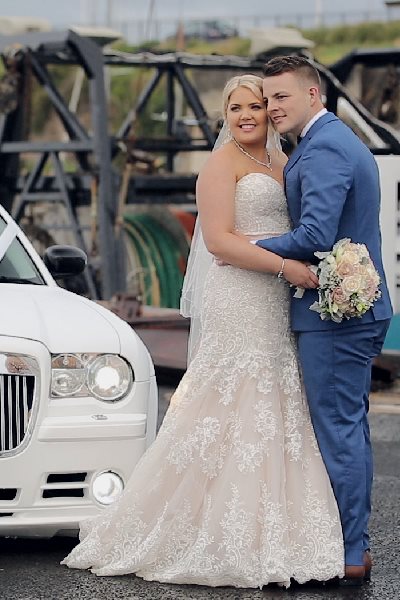 Gayle hugs with her new husband